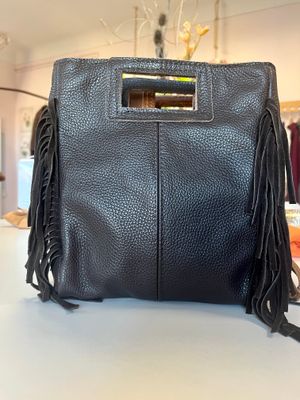 BOLSO PIEL FLECOS  MARRÓN CHOCOLATE