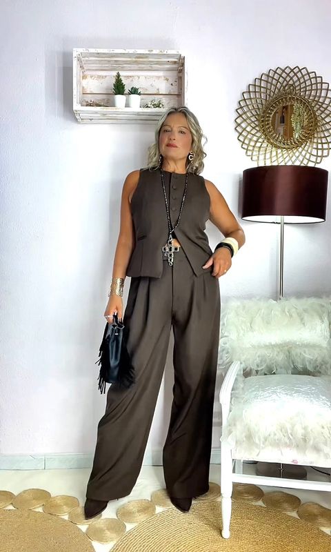 PANTALON SASTRE MAXI CHOCOLATE