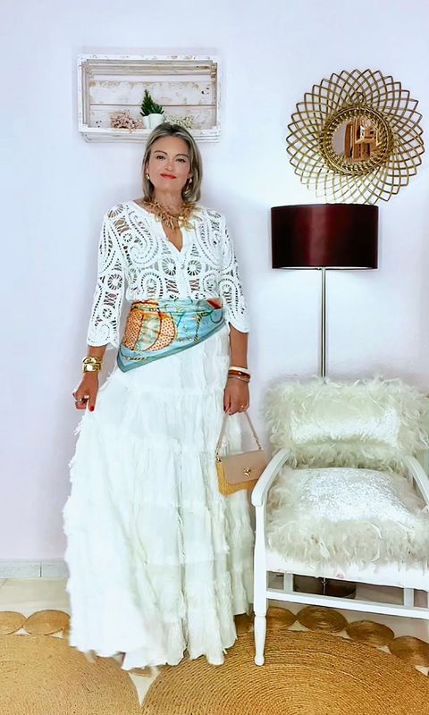FALDA BOHO MAXI BLANCO