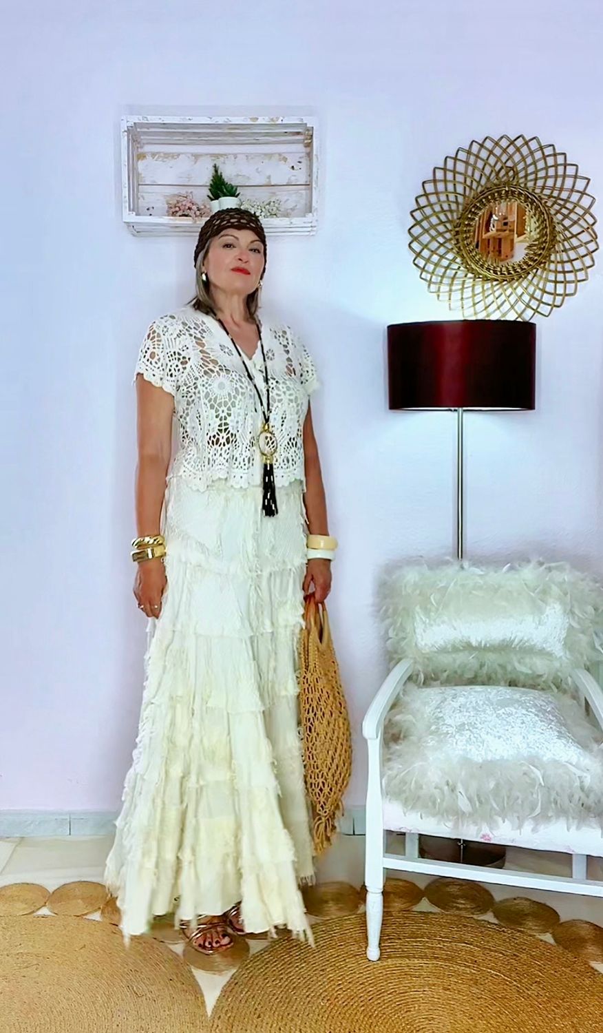FALDA BOHO MAXI BEIGE