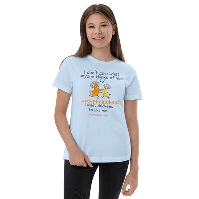 Francie Chick Loves Chickens Youth Jersey T-shirt