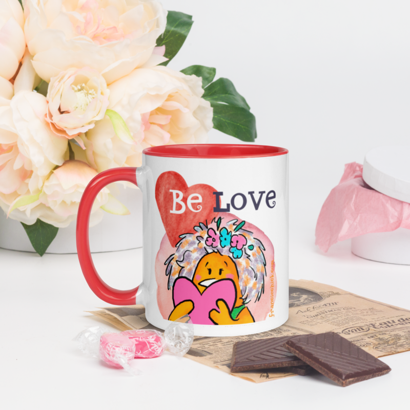 Francie Chick Be Love Heart Mug Red