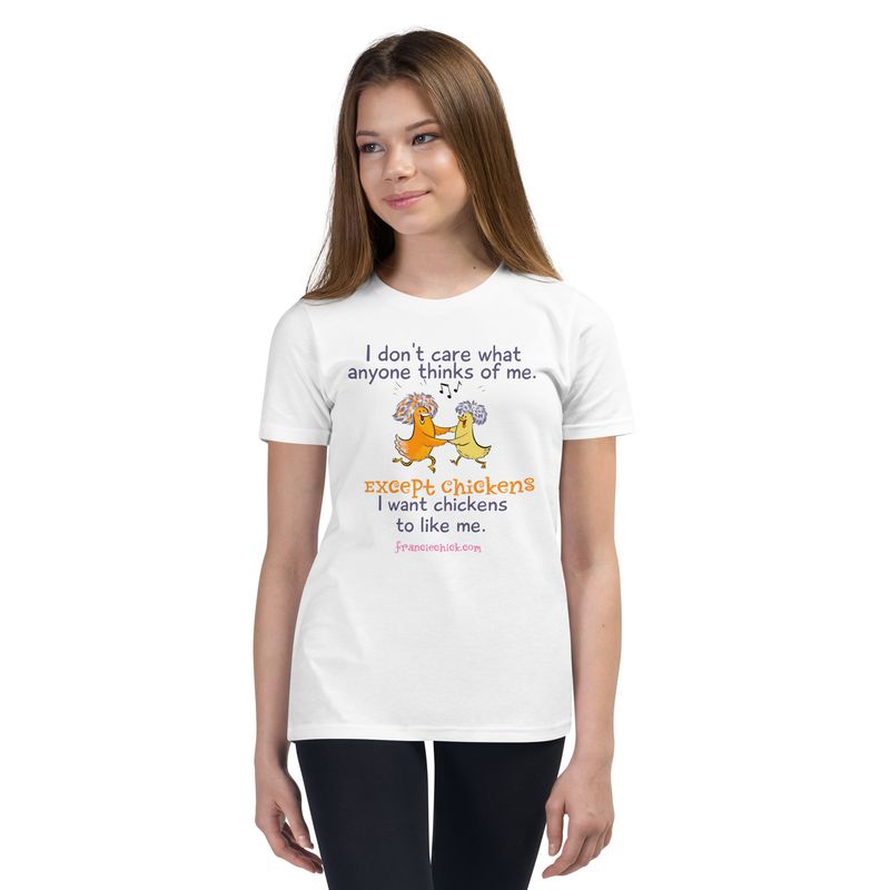 Francie Chick Loves Chickens Youth Short Sleeve T-Shirt