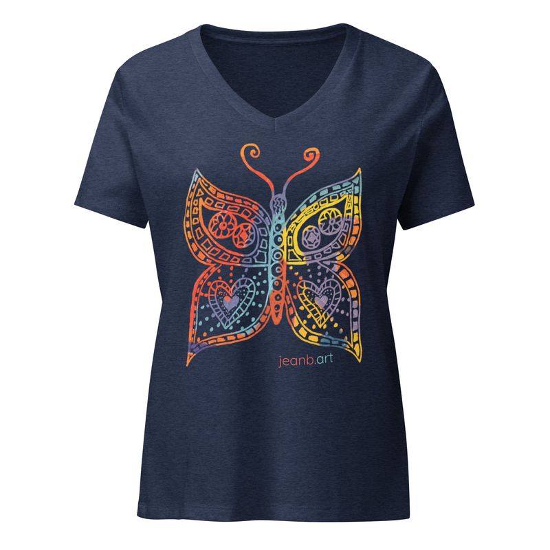 Butterfly Love 'Tattoo'  Women’s relaxed v-neck t-shirt