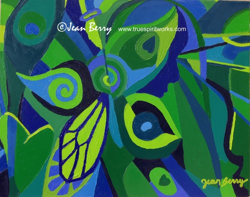 Angels Peacocks &amp; Butterflies Original Oil Painting
