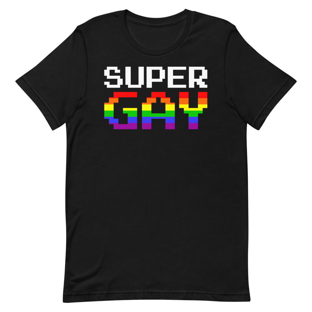 Pixel Super Gay Unisex Short Sleeve