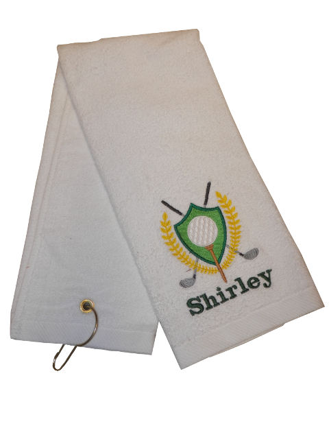Personalized Golf Towel Embroidered with Golf Crest