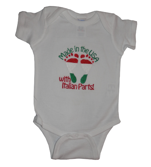 Made in USA with Italian Parts with Baby Feet Creeper Shirt