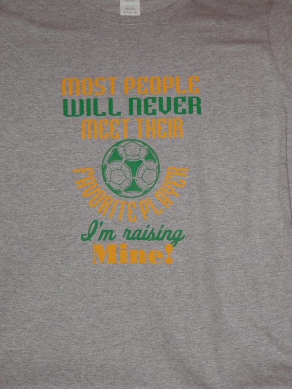 Raising My Favorite Player (Soccer) Sport Grey Hooded Sweatshirts (Screenprinted)