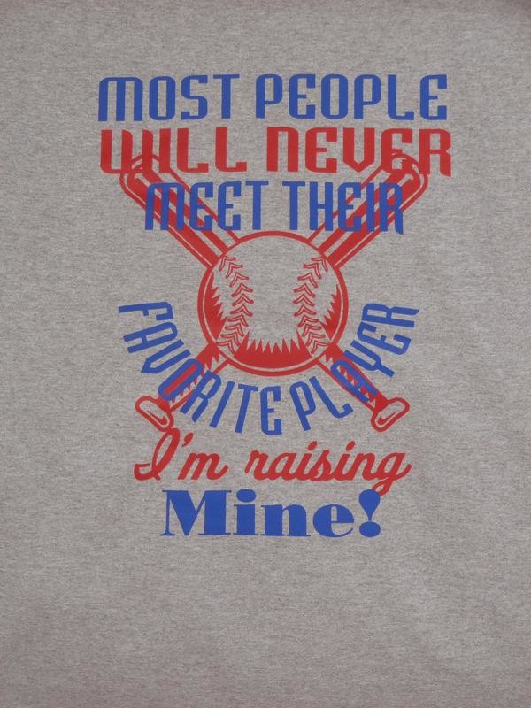&quot;Raising my Favorite Player&quot; Baseball Sport Grey T-Shirt