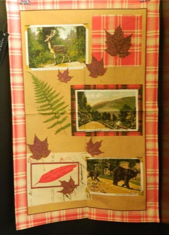 Woodland Lodge Cotton Tea Towel Ulster Weavers UK Bear Maple Leaf Fern