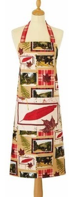 Woodland Lodge Cotton Apron Ulster Weavers UK Bear Maple Leaf Fern