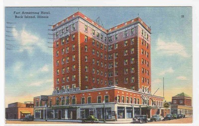 Fort Armstrong Hotel Rock Island Illinois 1952 postcard