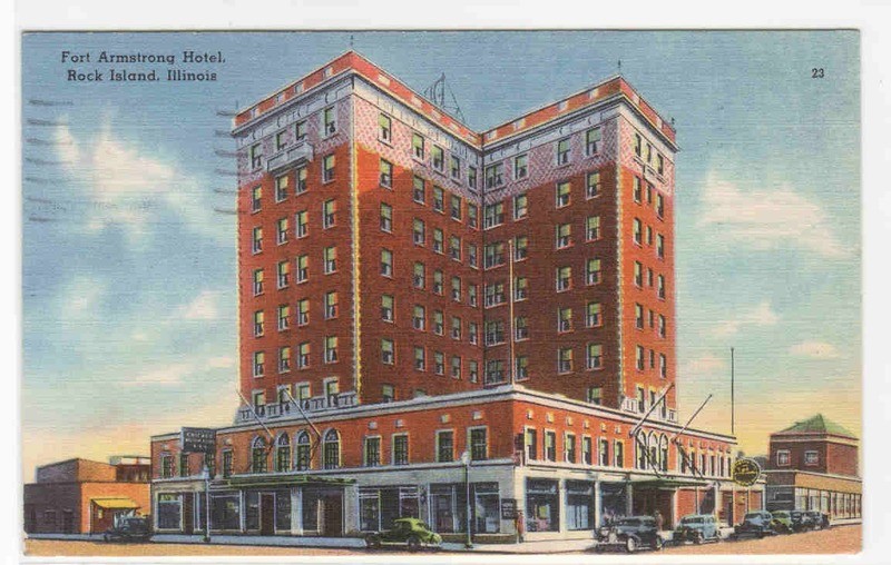 Fort Armstrong Hotel Rock Island Illinois 1952 postcard