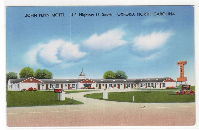John Penn Motel US 15 Oxford North Carolina postcard