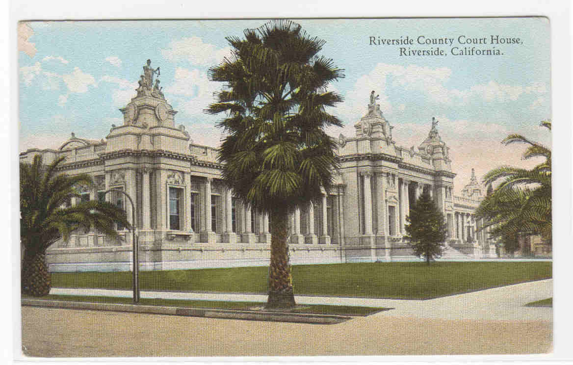 Court House Riverside California 1910c postcard