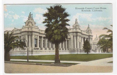Court House Riverside California 1910c postcard
