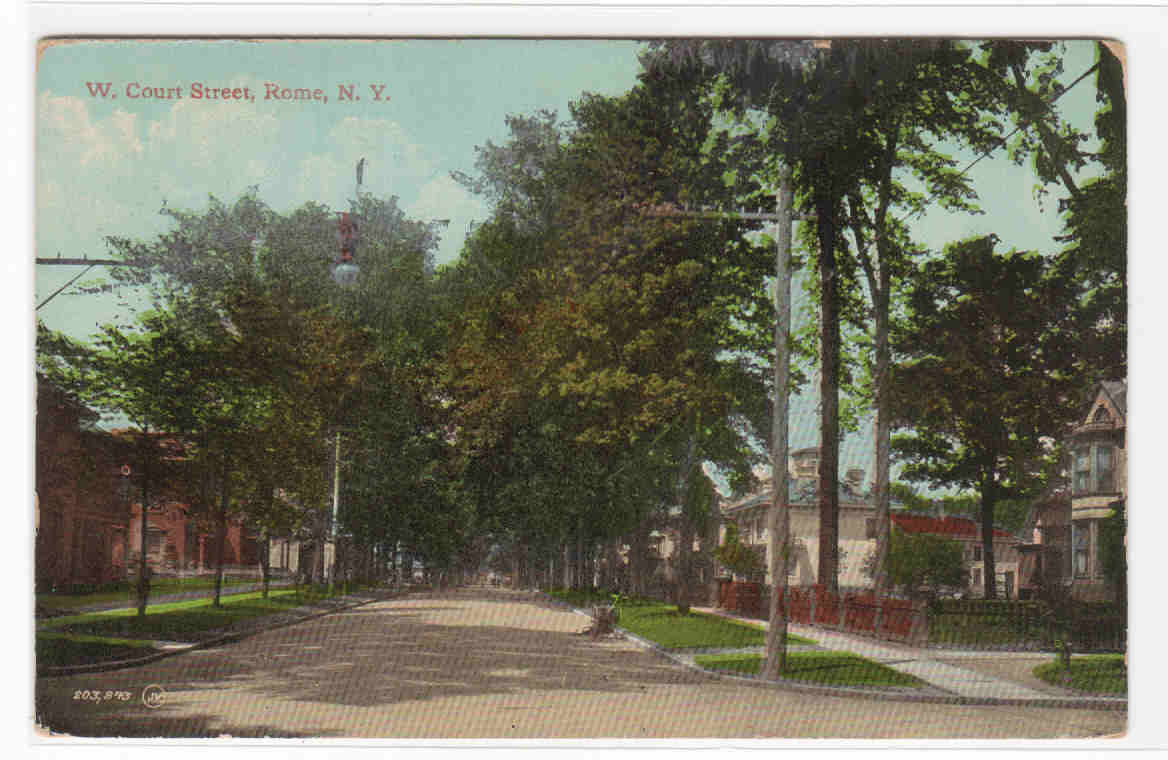W Court Street Rome New York 1915 postcard