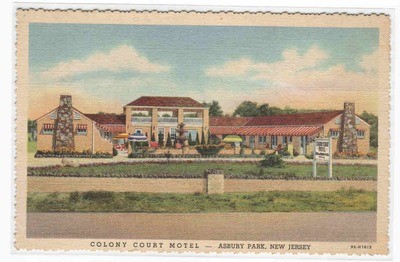Colony Court Motel Asbury Park New Jersey linen postcard