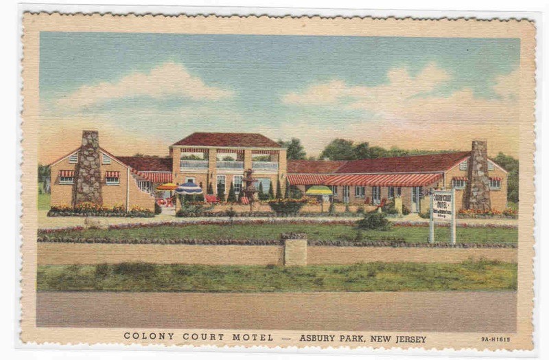 Colony Court Motel Asbury Park New Jersey linen postcard