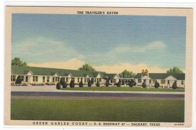 Green Gables Court Motel US 87 Dalhart Texas linen postcard