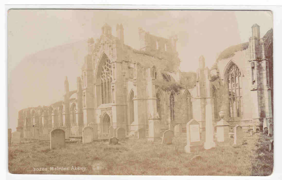Melrose Abbey Scotland UK RPPC postcard