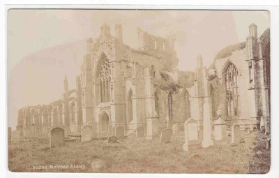Melrose Abbey Scotland UK RPPC postcard