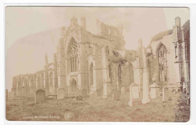 Melrose Abbey Scotland UK RPPC postcard