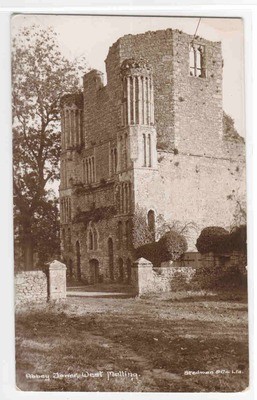 Abbey Tower West Malling Kent England UK 1933? RPPC postcard
