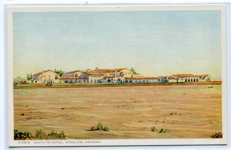 Santa Fe Hotel Winslow Arizona 1910c Fred Harvey postcard
