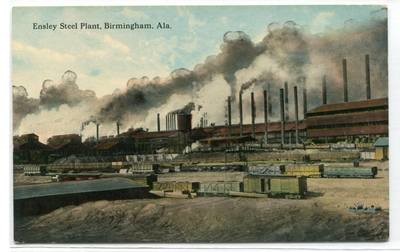 Ensley Steel Mill Plant Birmingham Alabama 1910c postcard