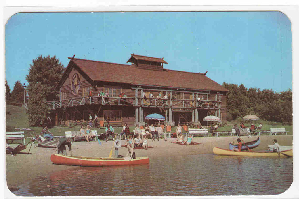 Canoeing Jack &amp; Jill Ranch Rothbury Michigan postcard