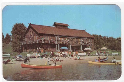 Canoeing Jack &amp; Jill Ranch Rothbury Michigan postcard