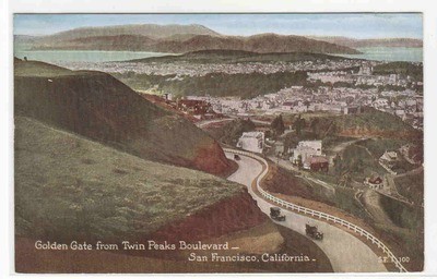 Panorama Twin Peaks Boulevard San Francisco CA 1910c postcard
