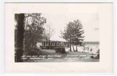 Truettner Summer Home Hodstradt Lake Tomahawk Wisconsin 1946 RPPC postcard