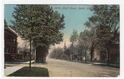 Bluff Street Beloit Wisconsin 1912 postcard