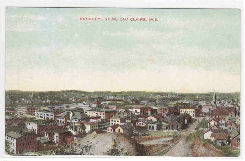 Panorama Eau Claire Wisconsin 1910 postcard