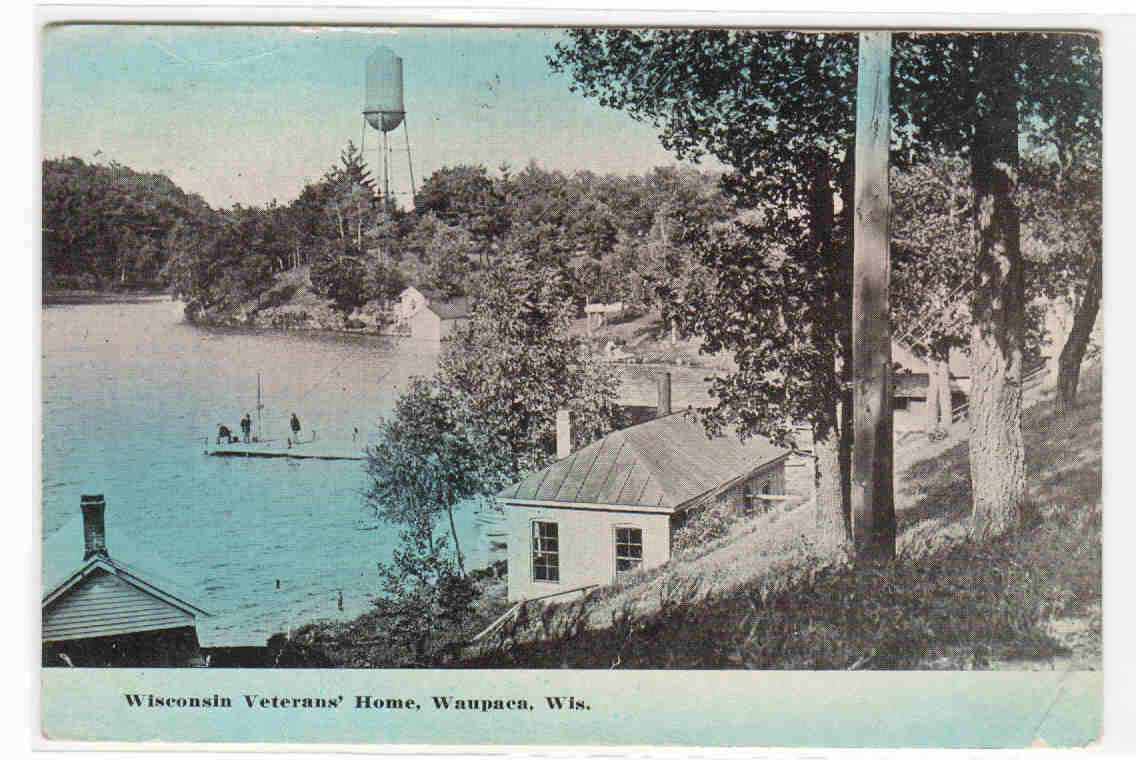 Wisconsin Veterans Home Waupaca WI 1913 postcard