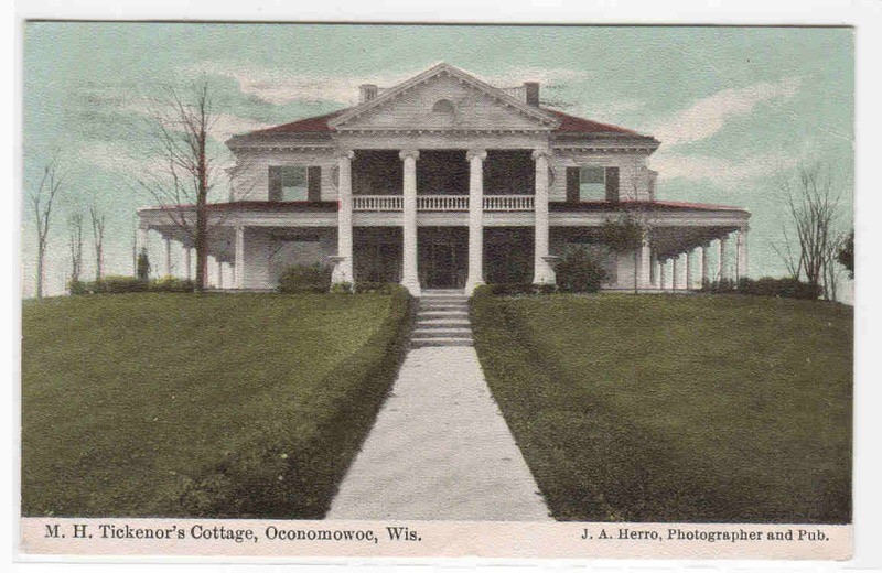 Tickenor’s Cottage Oconomowoc Wisconsin 1909 postcard