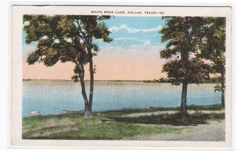 White Rock Lake Dallas Texas 1920s postcard