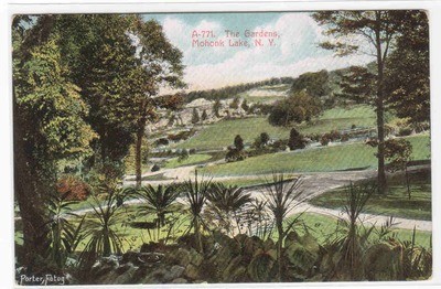 The Gardens Mohonk Lake New York 1910c postcard