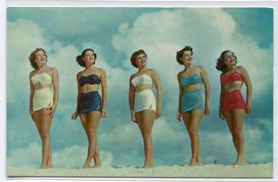 Bathing Beauties Beauty Beach Scene postcard
