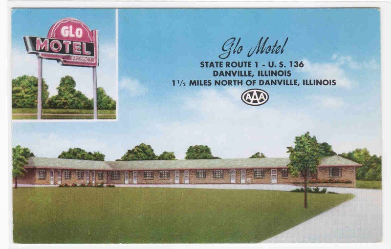 Glo Motel US 136 Danville Illinois postcard