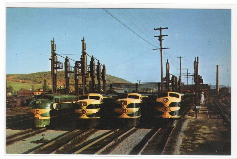 Erie Railroad Train Diesel Shop Hornell New York postcard