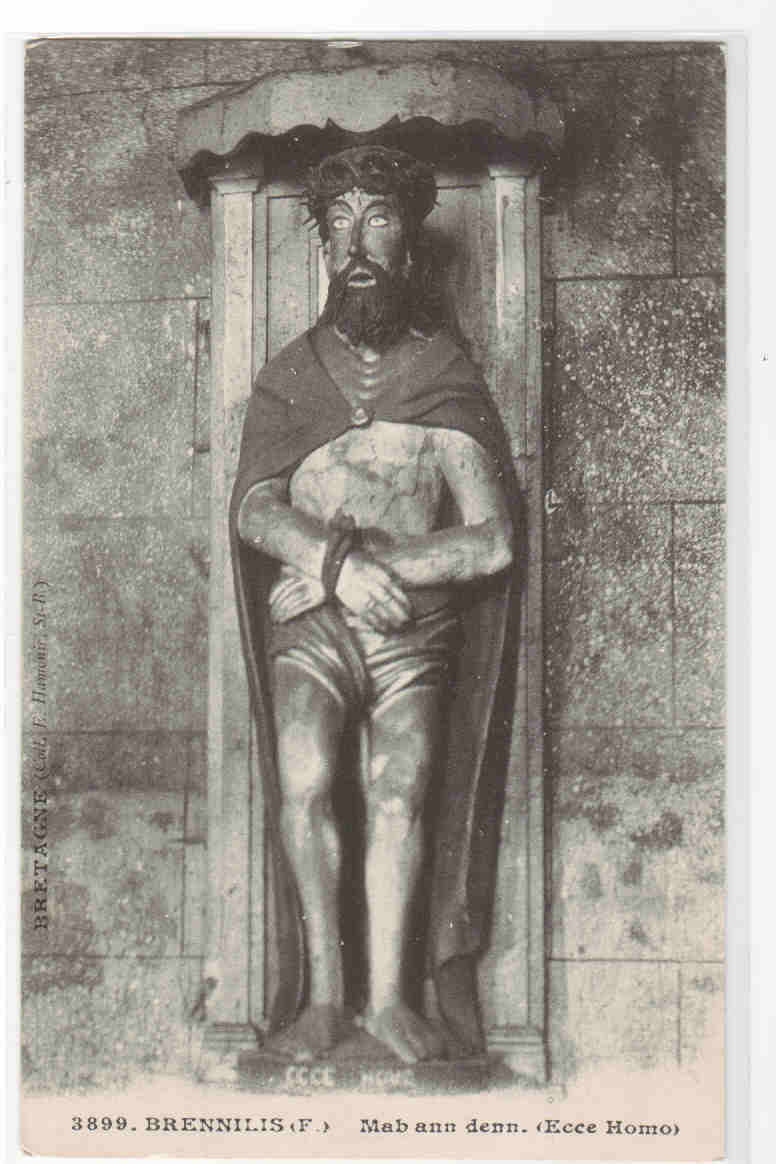 Mab ann dee Ecce Home Statue Brennilis Bretagne France postcard