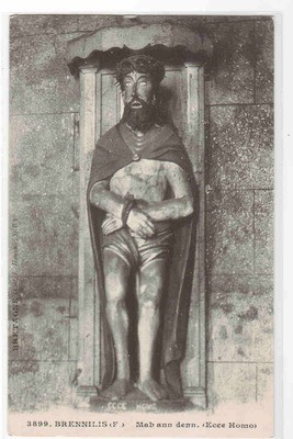 Mab ann dee Ecce Home Statue Brennilis Bretagne France postcard