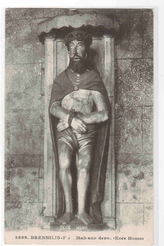 Mab ann dee Ecce Home Statue Brennilis Bretagne France postcard