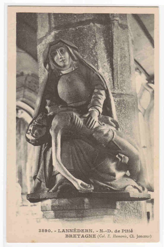 Notre Dame de Pitie Statue Lannedern Bretagne France postcard