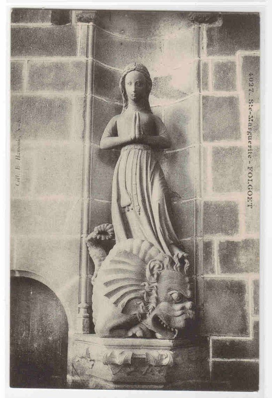 Ste Marguerite Statue Folgoet Bretagne France postcard