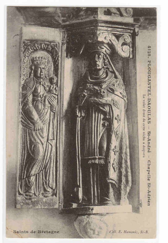 St Andre Chapelle St Adrien Statue Plougastel Daoulas Bretagne France postcard
